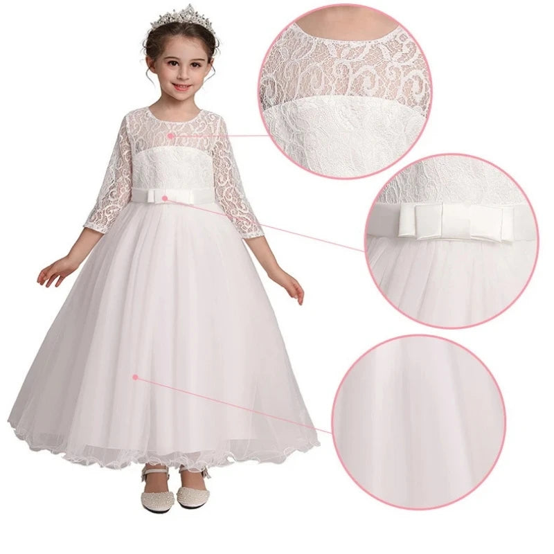 Girls Teenage Princess Dress Party Ball Gown Wedding Lace Kids Christmas Bridesmaid Costume Birthday Party Dress