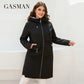 Women's jacket spring zipper long trench hooded outwear parka coat