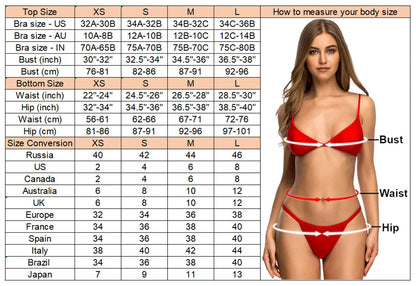 2 Piece Halter Mini Micro Thong Bikini Swimwear Swimsuit Two-pieces Bikini set Padded Bather Bathing Suit