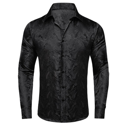 Men's Paisley Teal Blue Pink Grey Shirts Long Sleeve Dress Shirt Blouse for Male Wedding Party Banquet Office Dress Shirt The Clothing Company Sydney