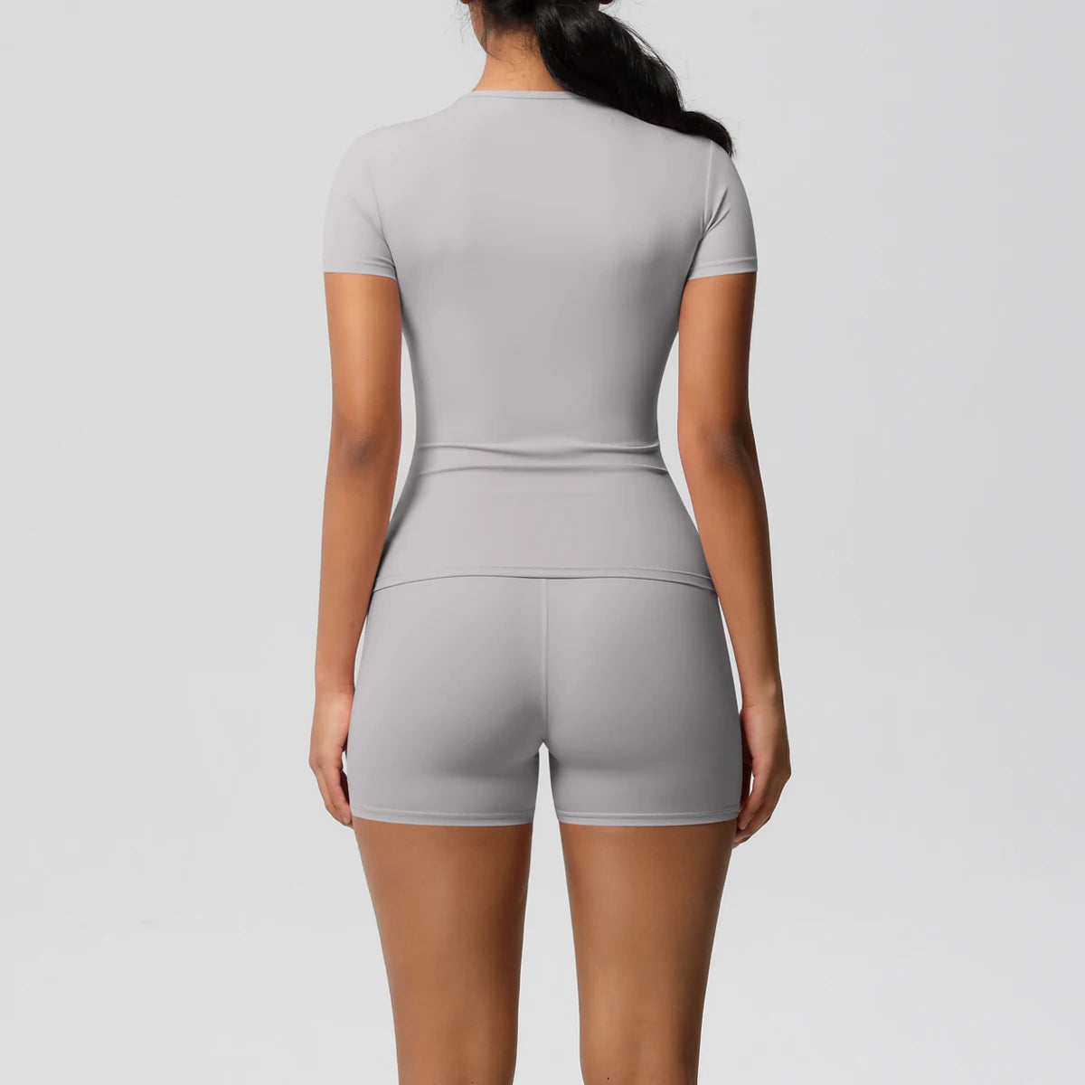 Workout Sportswear 2 Piece Piece Female Yoga Shirt Push Up Workout Clothes Outdoors Sport  High Waist  Fitness Sport Shorts