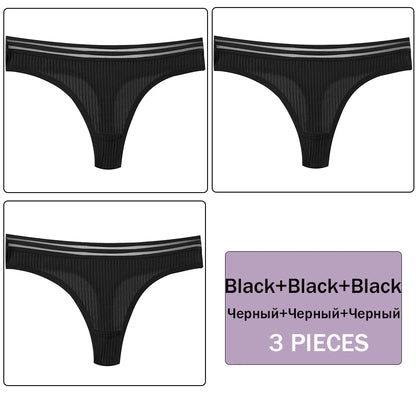 3 Pack Set Women's Panties Underwear Solid Colour Intimate Lingerie Panties Briefs G-string Panties Underwear The Clothing Company Sydney