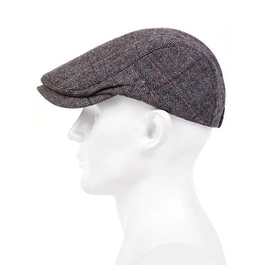 Fashion Plaid Stripe Newsboy Cap for Men Women Flat Ivy Vintage Hat Irish Outdoor Beret Hat