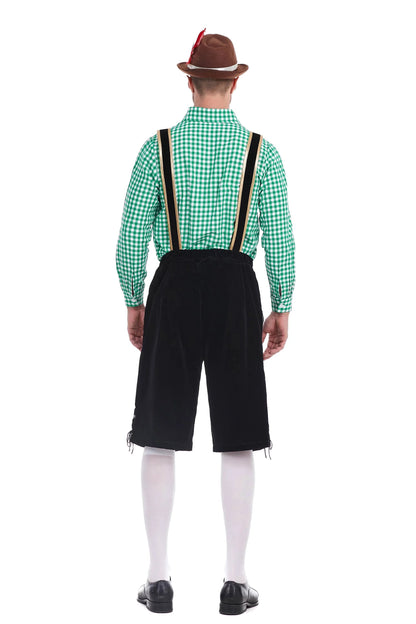 Men's Three Piece Oktoberfest Lederhosen Costume Bavarian German Festivals Suspenders Shirt Hat Male Cosplay Costume The Clothing Company Sydney