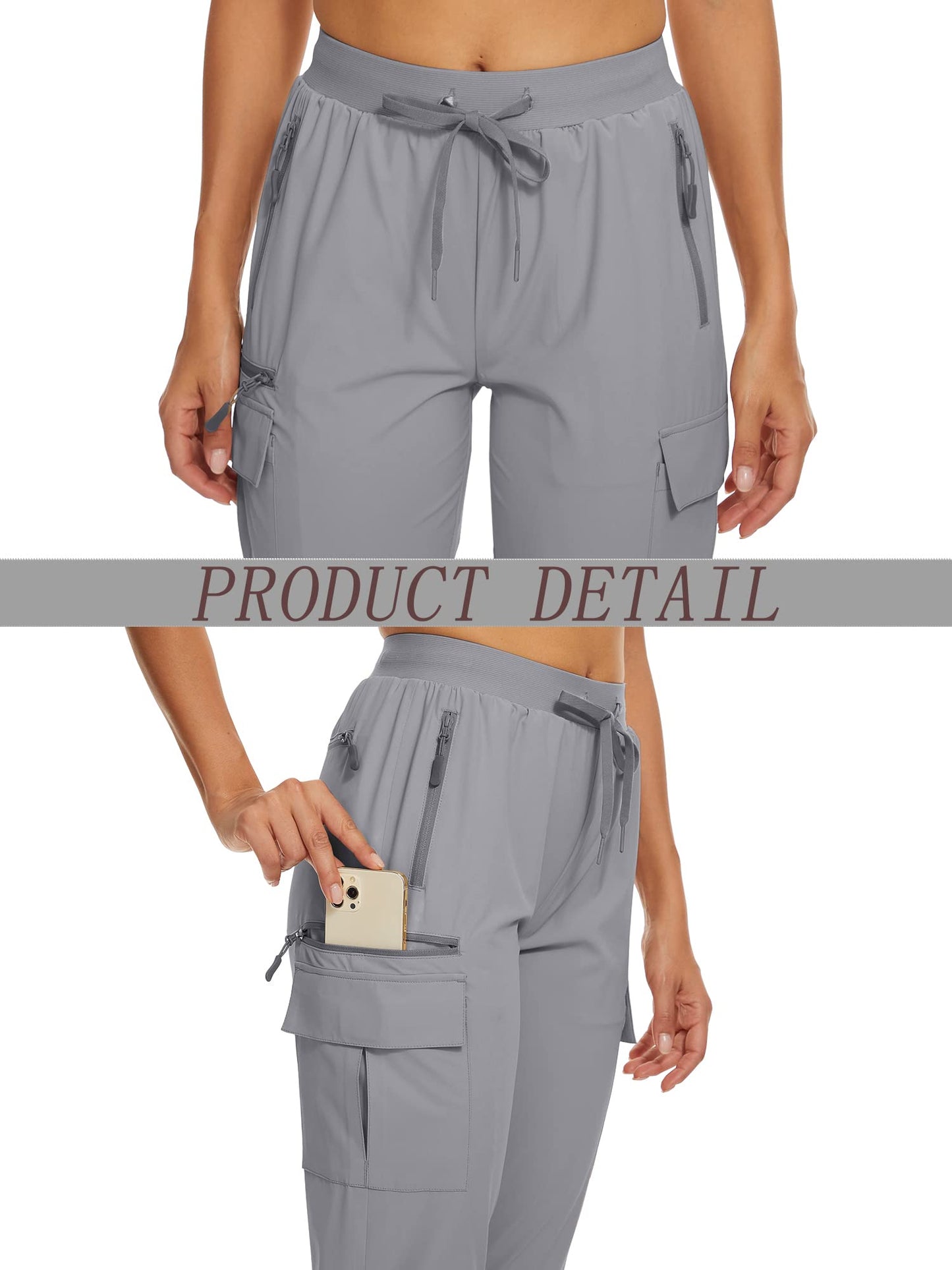 Summer Quick Dry Pants Women's Jogger Sweatpants Lightweight Breathable 6 Pockets Elastic Waist Casual Long Trousers The Clothing Company Sydney