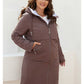 Women's jacket spring zipper long trench hooded outwear parka coat