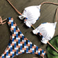 2 Piece Striped Bikini Set Knotted Swimsuit Women Biquinis Beach SThong Swimwear Bandage Brazilian Mirco Bikini Set The Clothing Company Sydney