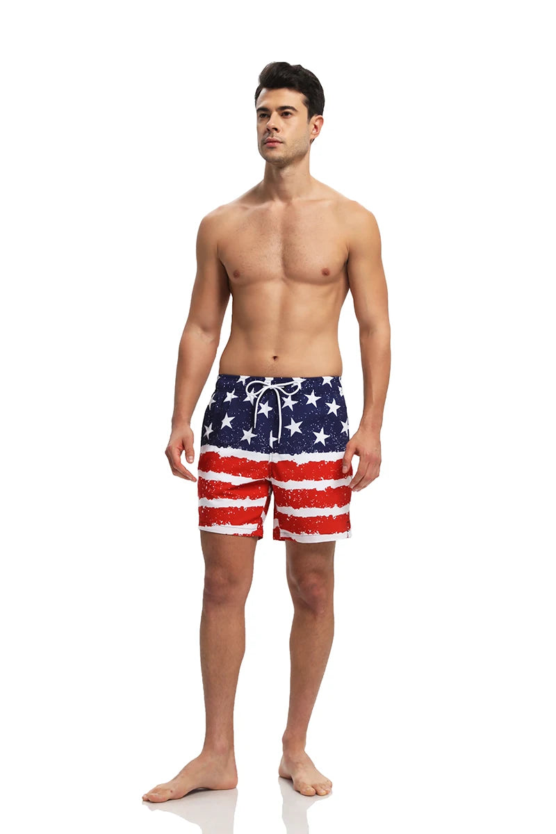 Men's Shorts Breathable Long Lining Gym Homme Quick Dry Zipper Pocket Beach Shorts Swim Trunks The Clothing Company Sydney