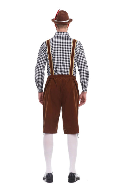 Men's Three Piece Oktoberfest Lederhosen Costume Bavarian German Festivals Suspenders Shirt Hat Male Cosplay Costume The Clothing Company Sydney