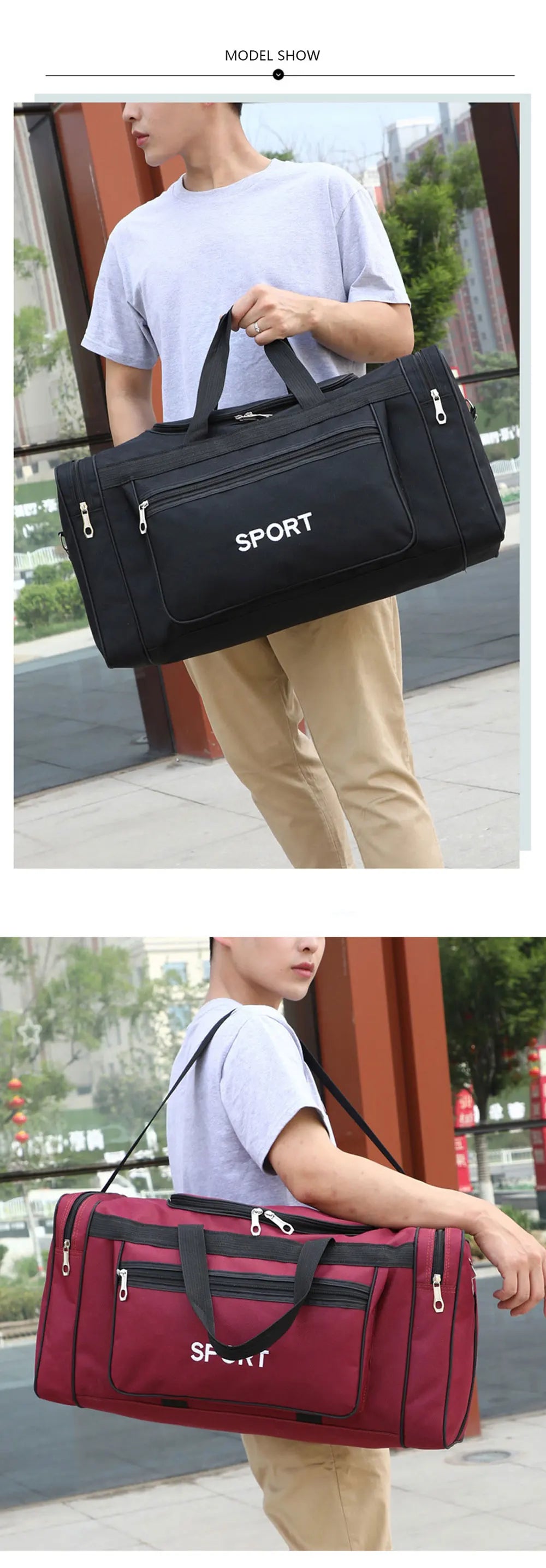 Large Capacity Sports Fitness Cricket Soccer Basketball Football Multifunction Travel Training Shoulder Duffle Bag