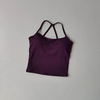 2 Piece Yoga Gym Set Halter Top Set Yoga High Waist Shorts Backless Tights Bra Vest Seamless Stretch Ribbed Shorts Set