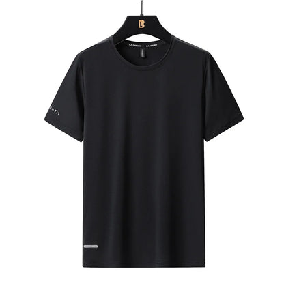 Ice Silk T-Shirts Men Plus Size Tshirt Tee Shirt Breathable Running Top