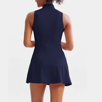 Women's tennis dress tennis golf dress built-in shorts sleeveless sports dress with pockets - The Clothing Company Sydney