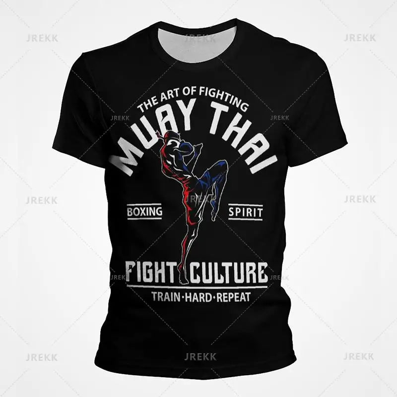 Muay Thai Gym Graphic T Shirt For Men Women Kids 3D Thai Boxing Sports Printed Tee Shirts Streetwear Short Sleeves Quick Dry Top - The Clothing Company Sydney