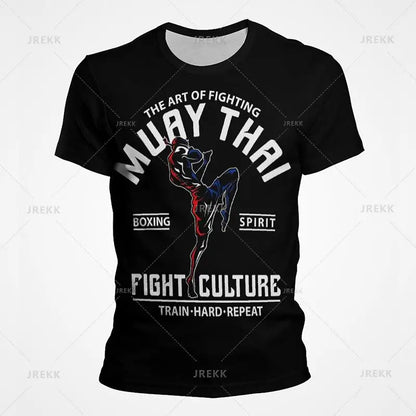 Muay Thai Gym Graphic T Shirt For Men Women Kids 3D Thai Boxing Sports Printed Tee Shirts Streetwear Short Sleeves Quick Dry Top - The Clothing Company Sydney