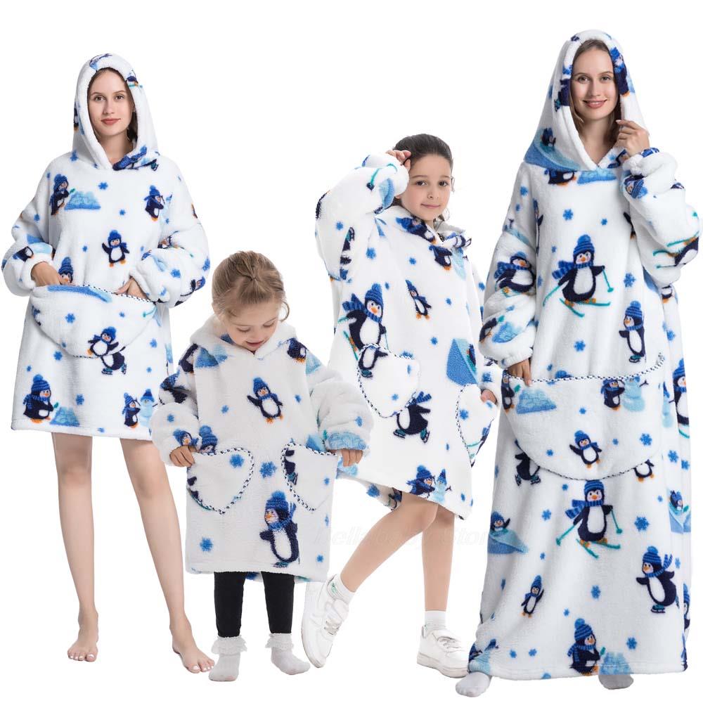 Family Hoodie Blanket for Winter Large Oversize Hoodie for Adult and Child Wearable Hooded Blanket The Clothing Company Sydney