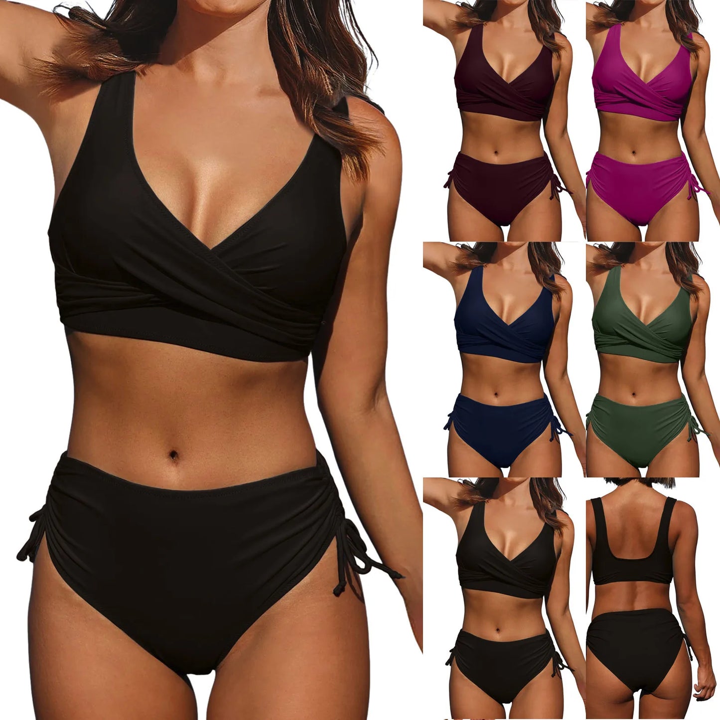 Split Twist Wrap Lace Up Hollow Out Swimsuit Two Piece Swimwear The Clothing Company Sydney