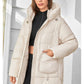 Hooded Parkas Women's Plus Size Casual Hooded Pocket Women Down Jacket Coat Outwear