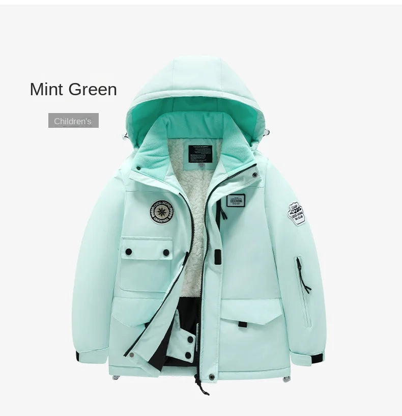 2 Piece Winter Children's skiing suit windproof Jacket and Pants waterproof thick coat for warm Snow Ski Set