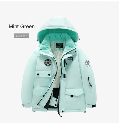 2 Piece Winter Children's skiing suit windproof Jacket and Pants waterproof thick coat for warm Snow Ski Set