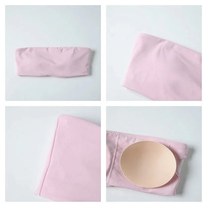 Two Piece Fitness Sports Set Women Workout Yoga Outfit Strapless Bra Gym Crop Top Gym Suits The Clothing Company Sydney