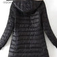 Women's Jacket Winter Mid Length Hooded Fit Plus Fleece Cotton Padded Coat Warm Lamb Fleece Parkas Winter Jackets