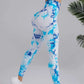 Women's 3D Print Tie Dye Sports Seamless High Waist Fitness Push Up Leggings Gym Clothing Workout Tights Pants