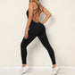 One Piece Backless Bodycon Scrunch Jumpsuit Women Dance Fitness Overalls Push Up Sleeveless Yoga Sport Jump Suit The Clothing Company Sydney