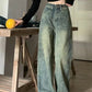 Vintage Baggy Straight Denim Trousers Y2K High Waist Loose Wide Leg Jeans Women Streetwear All-Match Casual Pants