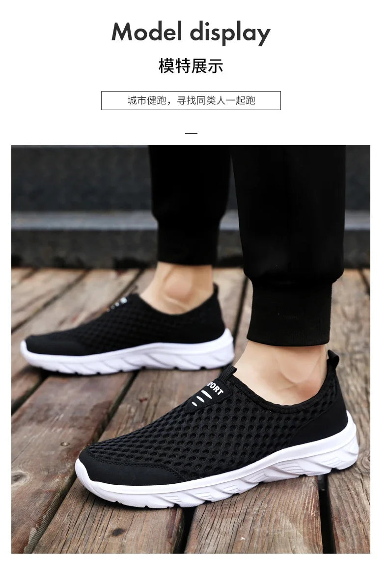 Lightweight Casual Breathable Slip on Male Casual Sneakers Anti-slip Men's Flats Outdoor Walking Shoes