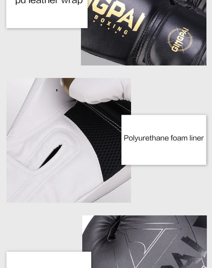 Adults and kids PU Muay Thai boxing gloves for MMA, kickboxing, and training