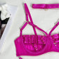 5-Piece Costume Hollow Underwear Sensual Open Bra Outfits Lingerie Set