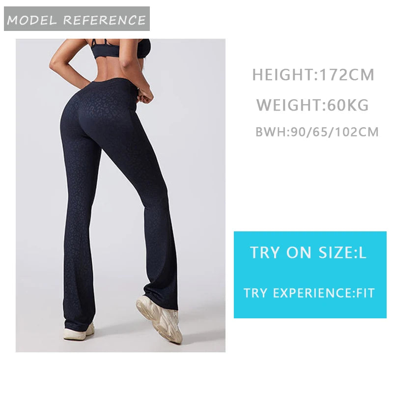 Women's Hip lifting flared pants high waisted yoga fitness pants sports micro flared yoga pants wide leg pants The Clothing Company Sydney