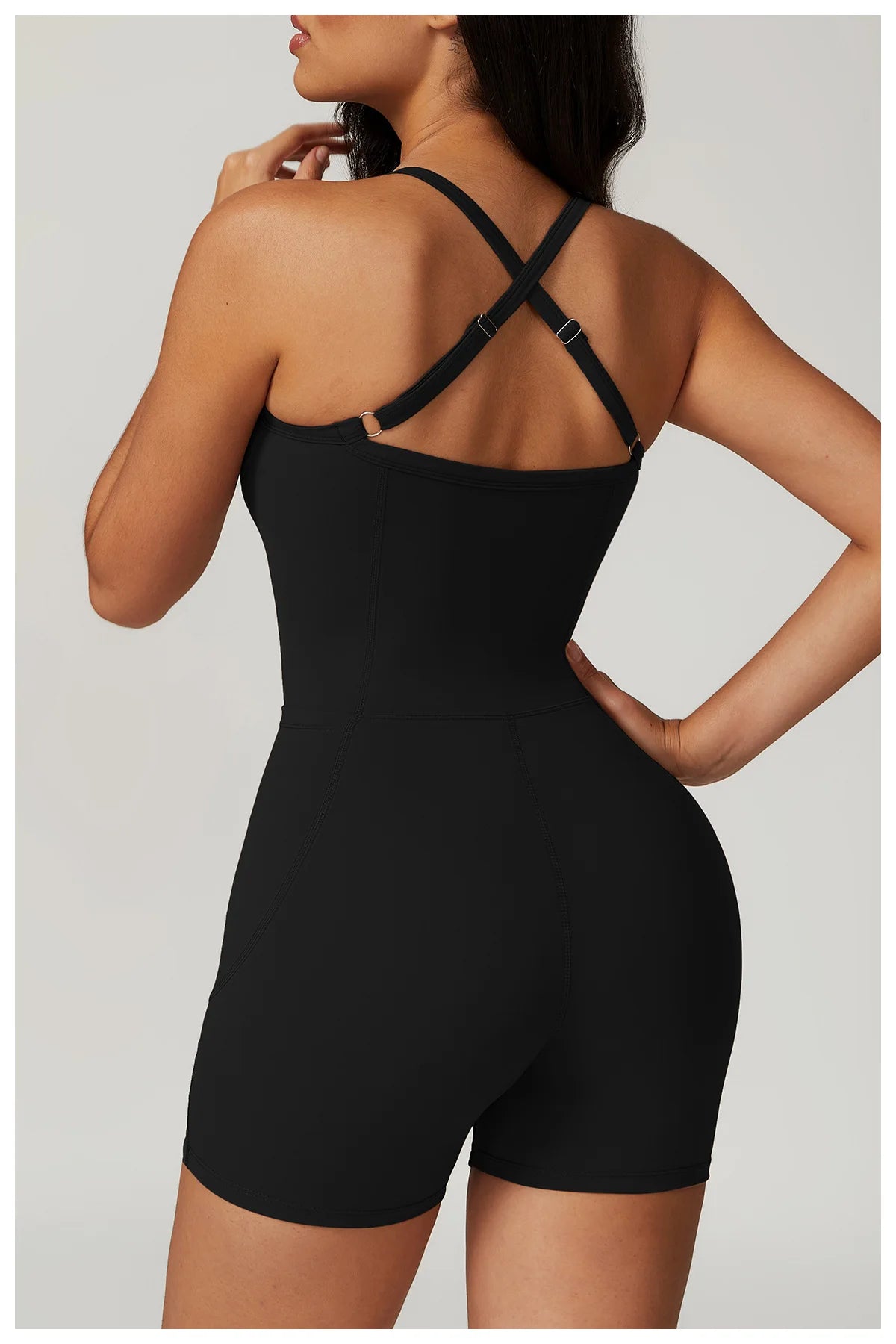 Women's Cross Strap Romper Backless Set Fitness Bodysuit Sportswear Gym Clothes Jumpsuit One-piece Playsuit Yoga Suit