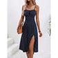 Summer Polka Dot Printed Women's Elegant Square Neck Sleeveless Chiffon Long Beach Dress The Clothing Company Sydney