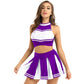 2 Piece Cheerleader Costume Women Adult Cheerleading Uniform Dancing Outfit Sleeveless Crop Top with Mini Pleated Skirt The Clothing Company Sydney