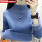 Ladies Turtleneck Winter Sweater Women Elegant Thick Velvet Lined Warm Knitted Pullover Slim Tops Jersey Knitwear Jumper The Clothing Company Sydney