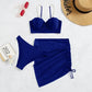 3 Piece Women's Swimsuit Off Shoulder Suspender Pure Cotton Fashion Backless Beach Split Swimwear The Clothing Company Sydney