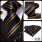 3 Piece Black Floral Silk Wedding Tie For Men Handky Cufflink Elegant Necktie Set For Men