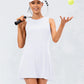 Tennis Dress With Separate Shorts Sleeveless Golf Sport Skirts Set with Pockets Training Running Fitness Badminton Dress