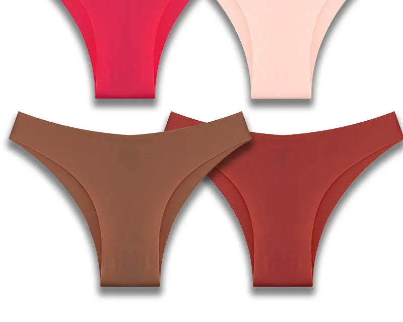 6 Pack Ice Silk Seamless Underwear Low Waisted Pants Breathable High Elasticity Lingerie Intimates Panties Briefs