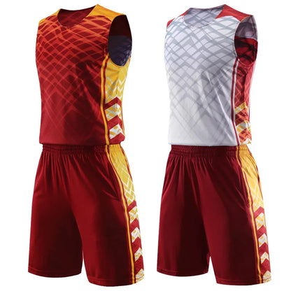 Customized Reversible Basketball Jersey Set Men Women Kids Quick Drying Jersey and Shorts Set