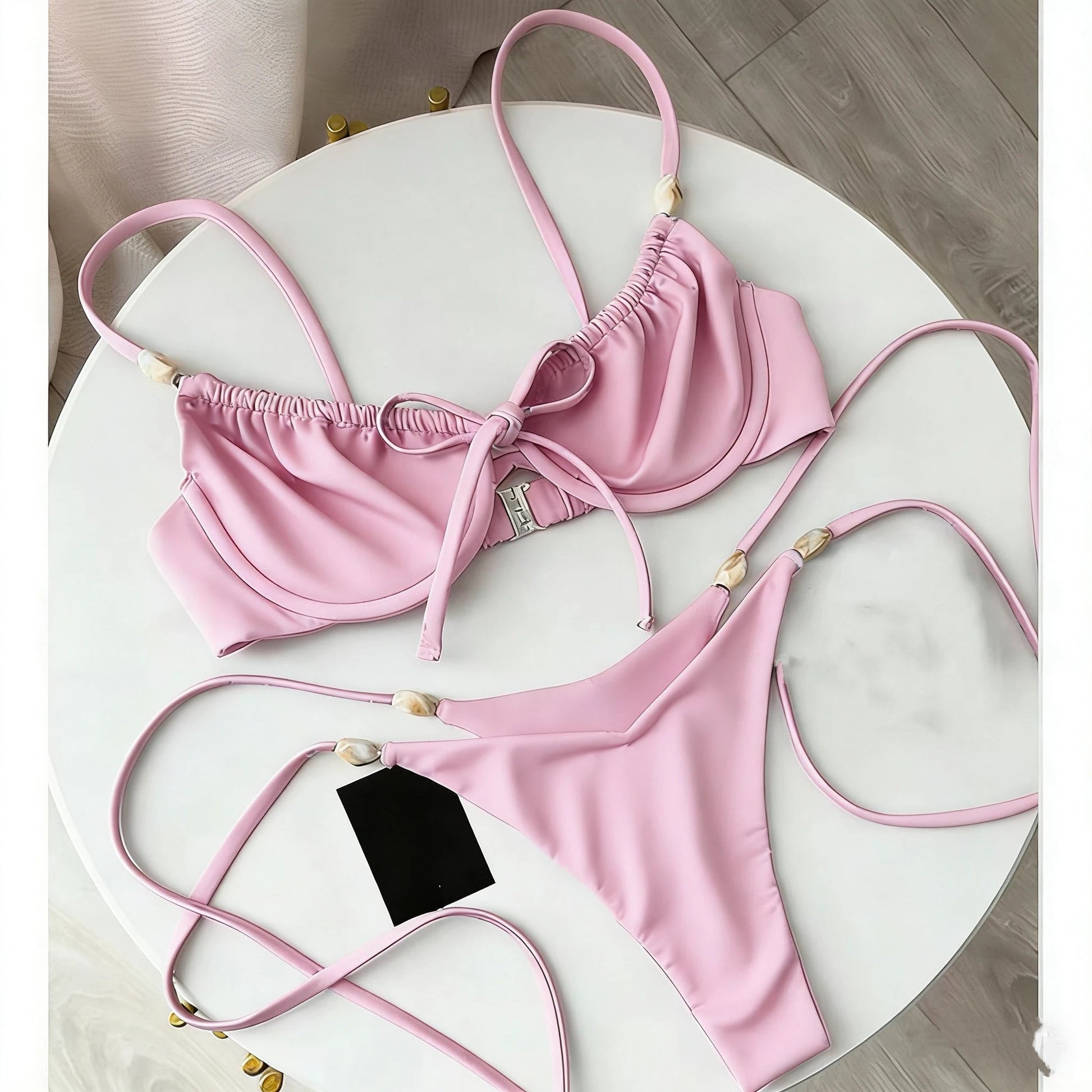 2 Piece Push Up Swimsuit Swimwear Bikini Set Beads Biquini Bathing Suit Dot Swimming Suit Beachwear The Clothing Company Sydney