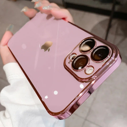 Plated Clear Case For IPhone 15 14 Pro Max Mini 15 Plus Shockproof Cover The Clothing Company Sydney