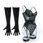 Tight Fitting Lace Bodysuit With Gloves Garter Night Club Outfit Mesh Top Lingerie Set