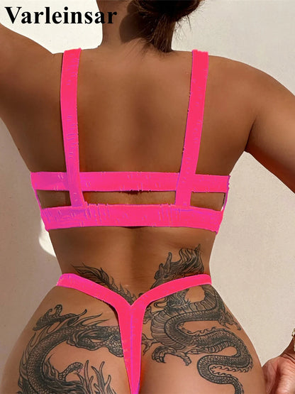 4 Colours Mini Micro Thong Bikini Swimsuit Women's Swimwear Two piece Bikini set Bather Bathing Suit - The Clothing Company Sydney