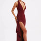 Deep V Neck Thigh High Split Maxi Halter Sleeveless Backless Bodycon Club Party Long Dress The Clothing Company Sydney