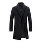 Single Breasted Lapel Long Coat Jacket Fashion Autumn Winter Casual Overcoat Plus Size Trench Men's Woolen Coats Solid Color