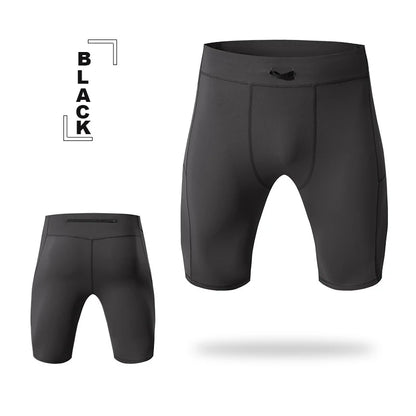 Men's Compression Quick Dry Bodybuilding Tights Fitness Leggings Elastic Waist Sport Bottoms Gym Running Shorts