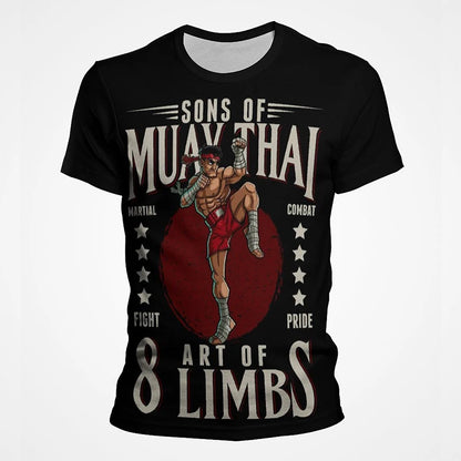 Muay Thai Gym Graphic T Shirt For Men Women Kids 3D Thai Boxing Sports Printed Tee Shirts Streetwear Short Sleeves Quick Dry Top - The Clothing Company Sydney